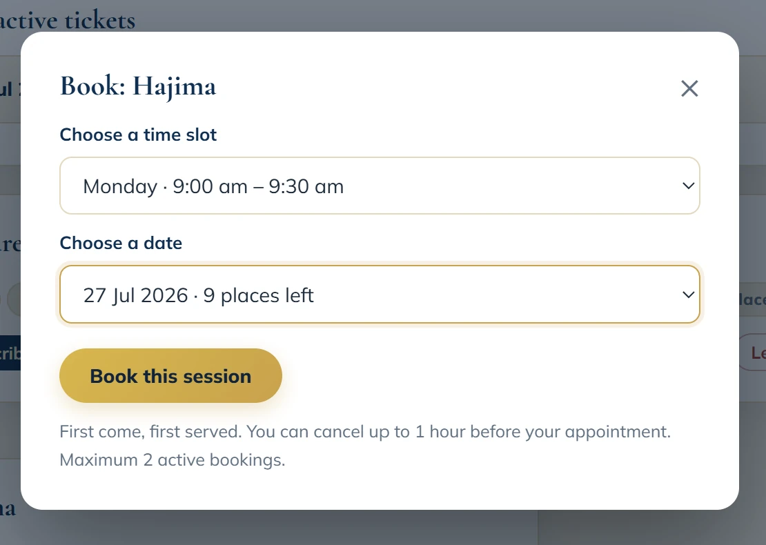 Facility booking